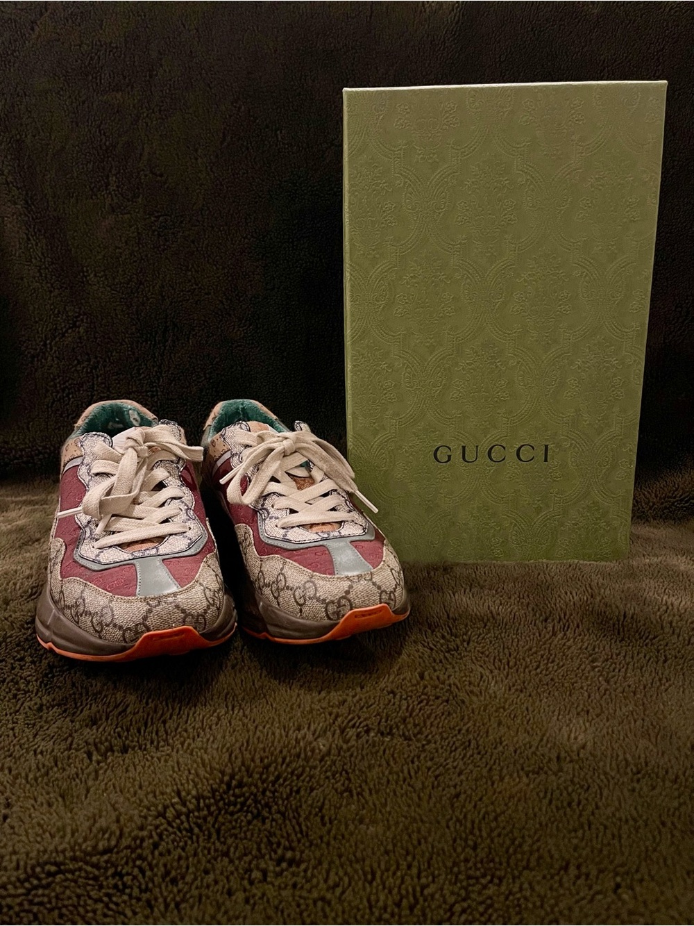 Gucci Green Patterned Logo Shoe Box